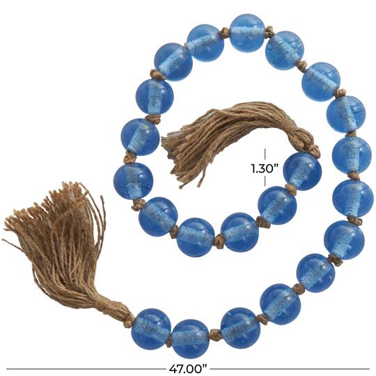 4ft. Glass Handmade Round Beaded Garland with Tassel